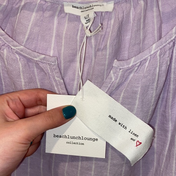 NWT. Beachlunchlounge Bright Lavendar Akia Top. Size Small. - Picture 4 of 8